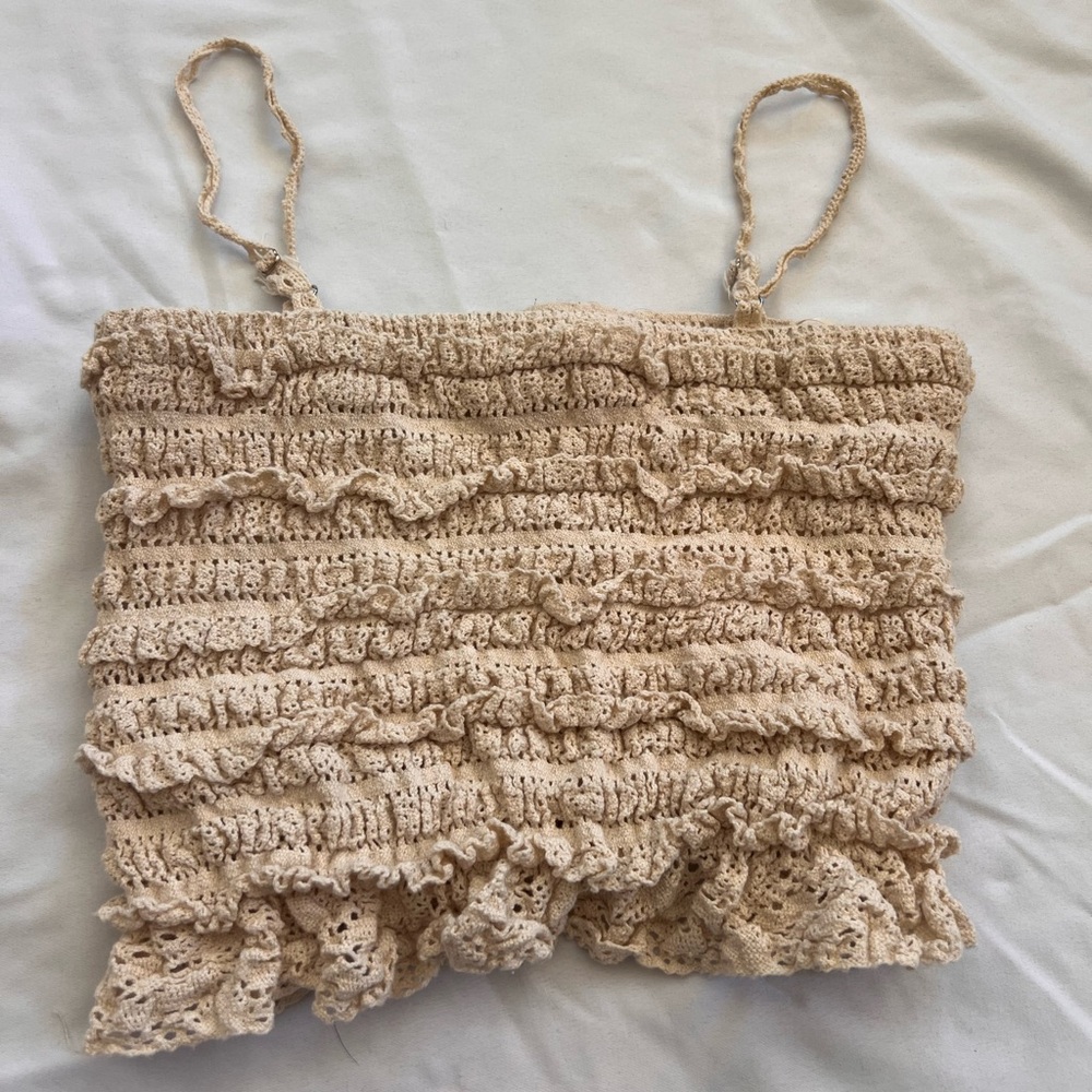Crochet Ruffle Tank Top - Picture 2 of 3